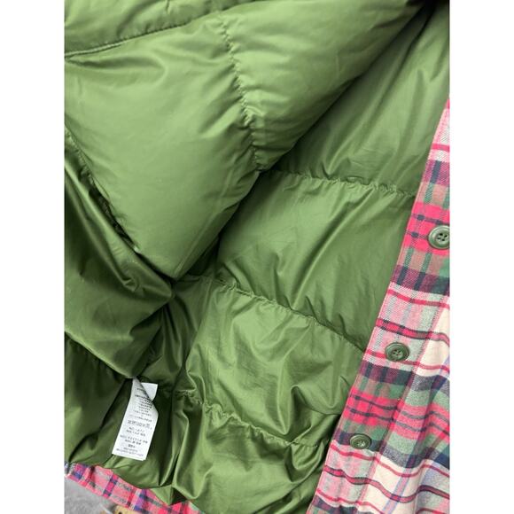 Women’s The Great + Eddie Bauer Flannel Goose Down Coat Plaid size Large EUC - Picture 3 of 9